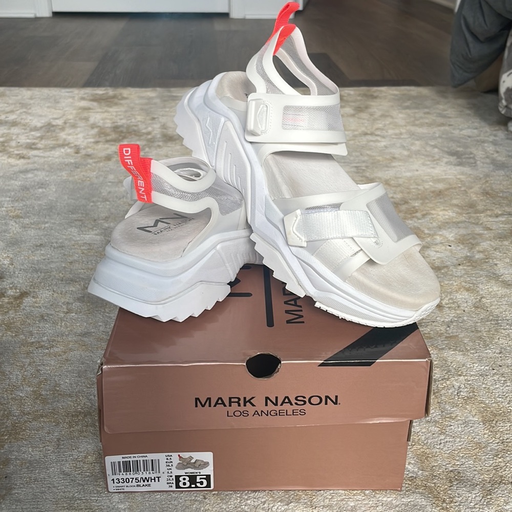Chunky White Strap Sandals